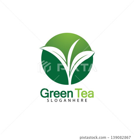 Green tea leaf logo vector icon illustration design isolated on white background-vector image Green tea leaf logo vector icon illustration design isolated on white background-vector image 139082867