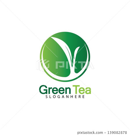 Green tea leaf logo vector icon illustration design isolated on white background-vector image Green tea leaf logo vector icon illustration design isolated on white background-vector image 139082878