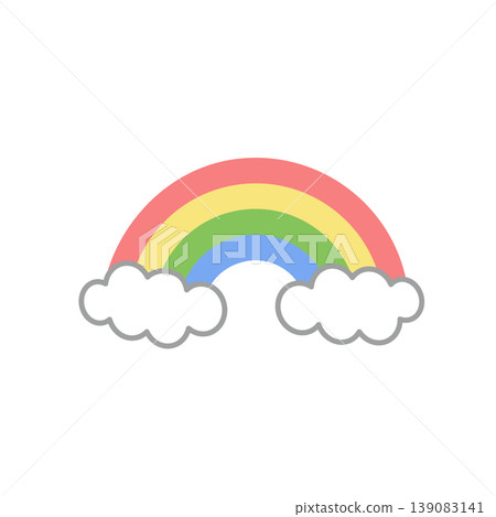 Rainbow illustration, rainy season theme, rainy day, rainy season, clouds and rainbow, sunny 139083141