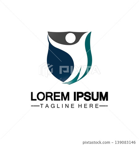 People shield icon.Life Insurance logo, protect human or insurance concept logo vector illustration design isolated on white background 139083146