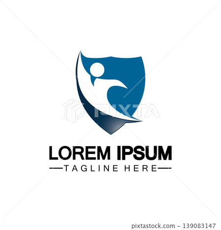 People shield icon.Life Insurance logo, protect human or insurance concept logo vector illustration design isolated on white background 139083147