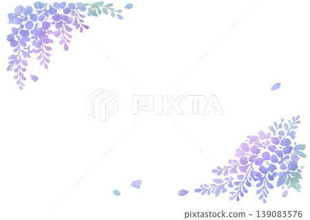 水彩紫藤花框(透明) 水彩紫藤花框(透明) 139083576