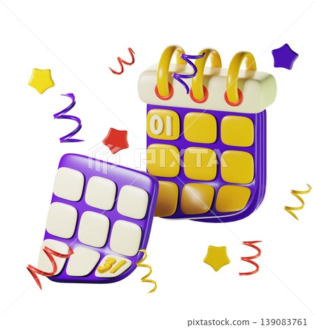 3d new year calendar, 3d new year icon 3d new year calendar, 3d new year icon 139083761