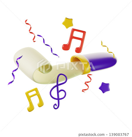 3d trumpet, 3d new year icon 3d trumpet, 3d new year icon 139083767