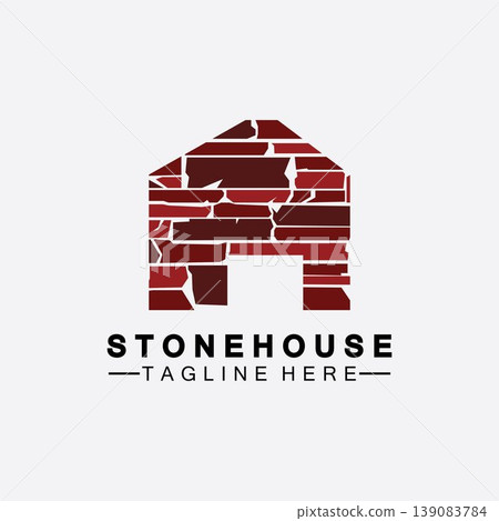 Stone house hipster vintage logo vector icon illustration design,brick house logo vector illustration design template Stone house hipster vintage logo vector icon illustration design,brick house logo vector illustration design template 139083784