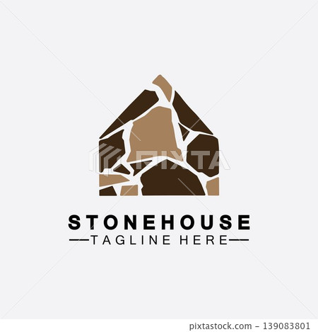 Stone house hipster vintage logo vector icon illustration design,brick house logo vector illustration design template Stone house hipster vintage logo vector icon illustration design,brick house logo vector illustration design template 139083801