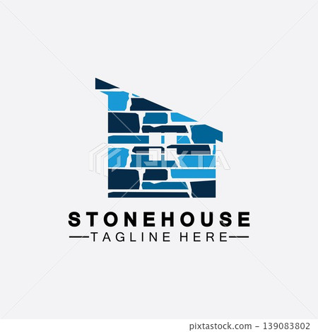 Stone house hipster vintage logo vector icon illustration design,brick house logo vector illustration design template Stone house hipster vintage logo vector icon illustration design,brick house logo vector illustration design template 139083802
