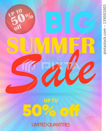 Big Summer Sale Promotional Discount Banner Big Summer Sale Promotional Discount Banner 139083805
