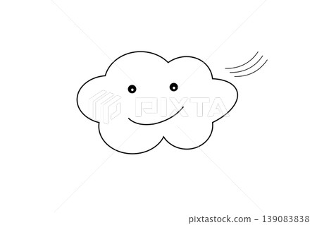 An illustration of a white cloud with a cute expression. An illustration of a white cloud with a cute expression. 139083838