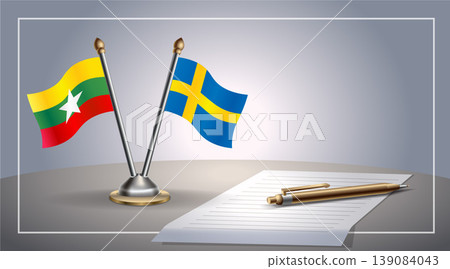 Small national flag of Myanmar and Sweden flag Relation, Template Vector Illustration Small national flag of Myanmar and Sweden flag Relation, Template Vector Illustration 139084043