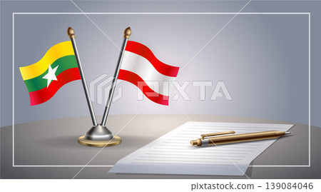 Small national flag of Myanmar and Tahiti flag Relation, Template Vector Illustration Small national flag of Myanmar and Tahiti flag Relation, Template Vector Illustration 139084046