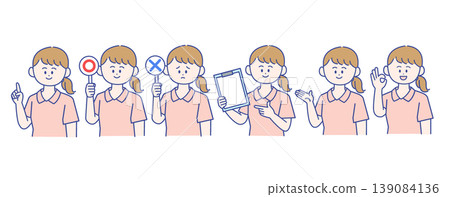 女性護理人員臉部表情集 139084136