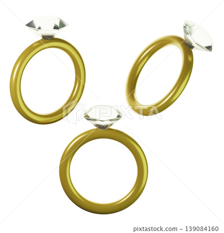 3d ring on three angel view. Isolated on transparent background. 3D illustration. High resolution 3d ring on three angel view. Isolated on transparent background. 3D illustration. High resolution 139084160