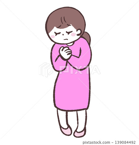 Illustration of a woman in distress Illustration of a woman in distress 139084492