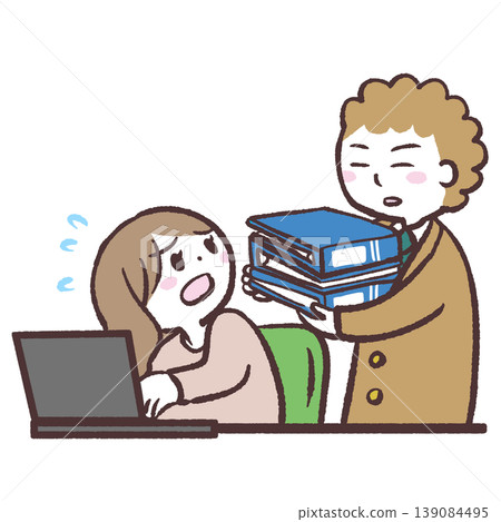 Illustration of being forced to do work Illustration of being forced to do work 139084495