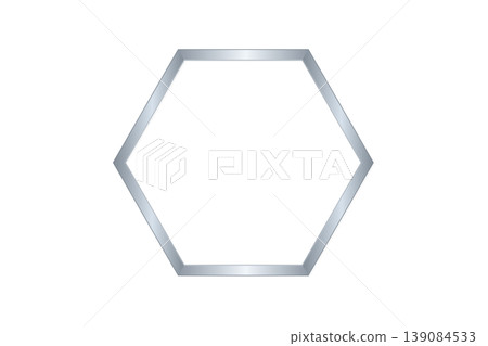 Elegant silver hexagonal frame 139084533