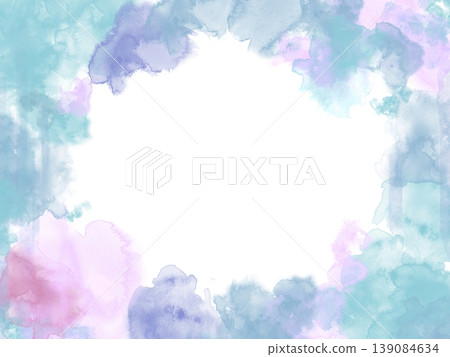 帶有雨滴效果的水彩畫框。 帶有雨滴效果的水彩畫框。 139084634