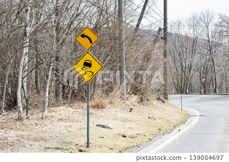 Road sign slip care Road sign slip care 139084697
