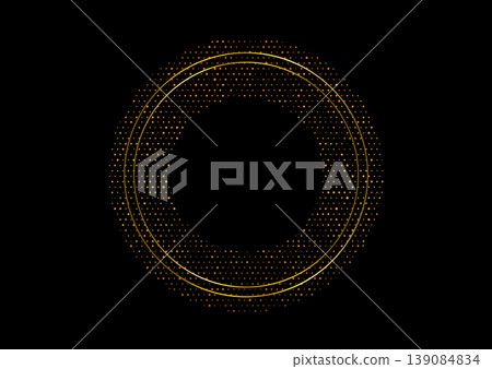 Shiny golden dots and ring lines abstract sparkling background 139084834