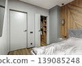 Modern Bedroom with Innovative Folding Wardrobe Door System 139085248