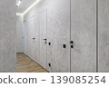 Perspective of Minimalist Hallway with Hidden Flush Doors 139085254