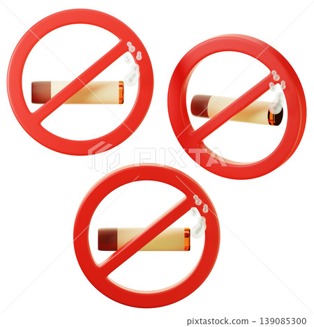 3D Icon Ramadan no Smoking on three points of view. On transparent background. On transparent background. 3D illustration. High resolution 3D Icon Ramadan no Smoking on three points of view. On transparent background. On transparent background. 3D illustration. High resolution 139085300