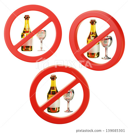 3D Icon Ramadan no alcohol on three points of view. On transparent background. On transparent background. 3D illustration. High resolution 3D Icon Ramadan no alcohol on three points of view. On transparent background. On transparent background. 3D illustration. High resolution 139085301