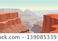Crimson Cliffs Watching Empty Desert Roads Flat Illustration 139085339