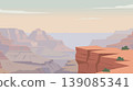 Flat Illustration Pale Horizons Over Forgotten Canyon Depths  139085341