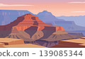 Flat Illustration Grand Canyon Rising Above Layered Silence 139085344