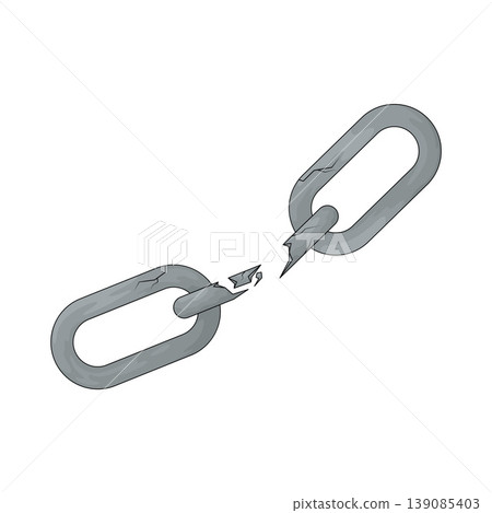 Illustration of Broken Chain Illustration of Broken Chain 139085403