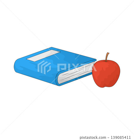 Illustration of Book and Apple Illustration of Book and Apple 139085411