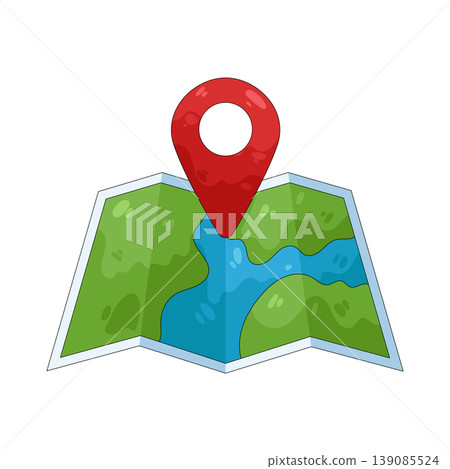 Illustration of map Illustration of map 139085524