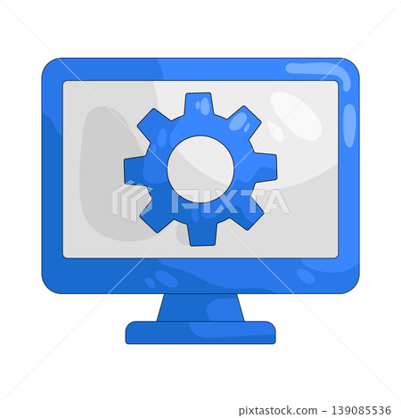 Illustration of computer setting 139085536