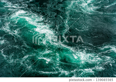 Naruto whirlpools (spring tide) viewed from the Uzunomichi (Whirlpool Walkway) on the Ohnaruto Bridge [Naruto City, Tokushima Prefecture] 139085565