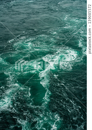 Naruto whirlpools (spring tide) viewed from the Uzunomichi (Whirlpool Walkway) on the Ohnaruto Bridge [Naruto City, Tokushima Prefecture] 139085572