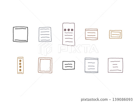 一套簡潔的手繪插圖，適用於各種標籤（復古風格） 139086093