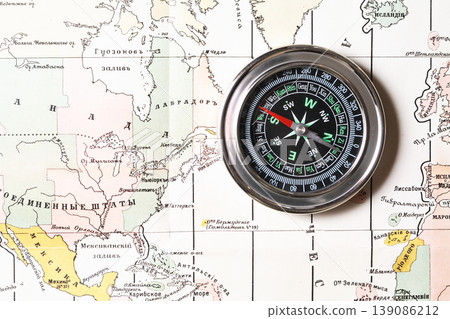 Compass On Map Compass On Map 139086212