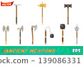 ancient battle weapons stock vector illustration 139086331