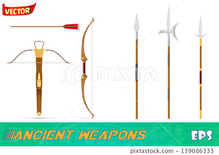 ancient battle weapons stock vector illustration 139086333