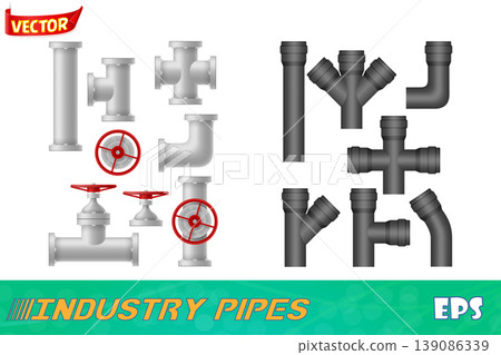 industry metalic pipes vector illustration industry metalic pipes vector illustration 139086339