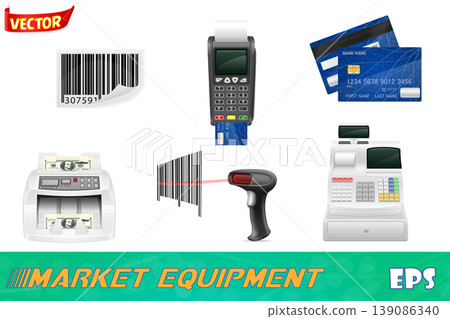 trading banking equipment for a shop vector illustration trading banking equipment for a shop vector illustration 139086340