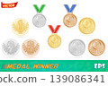 medal winner sport gold silver bronze stock vector illustration 139086341