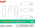safety pin and paper clip vector illustration 139086345