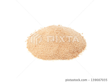 A heaping pile of powdered brown sugar [white background, cutout] 139087035