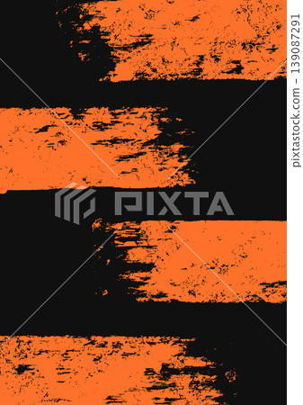 Black and orange Grunge Brush Stroke Abstract Vector 139087291