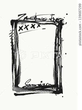 Grunge hand drawn rectangular frame border vector design Grunge hand drawn rectangular frame border vector design 139087299