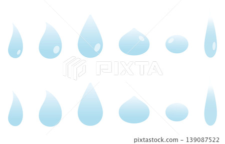 Sweat, drops, tears, water droplets illustration set Sweat, drops, tears, water droplets illustration set 139087522