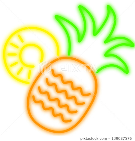 霓虹燈風格的菠蘿 霓虹燈風格的菠蘿 139087576