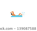 Illustration of a man swimming in the pool 139087588